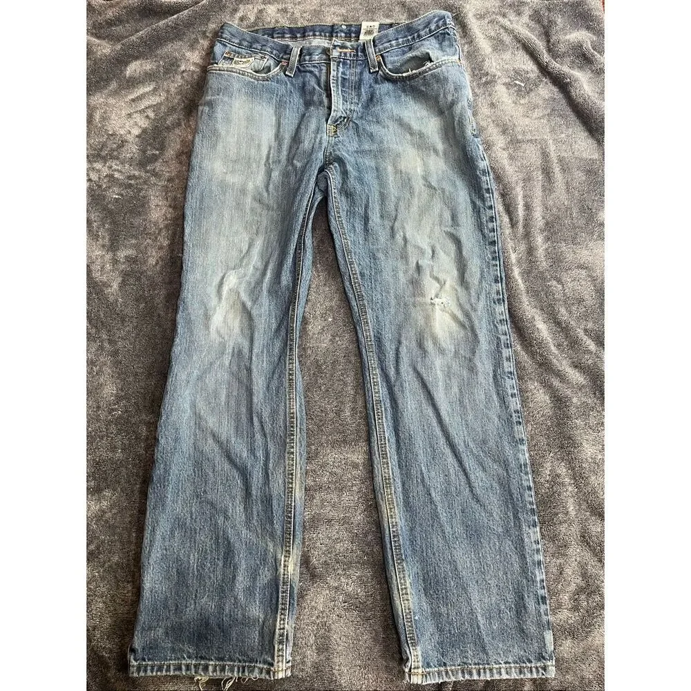 Cinch Up Men’s Jeans 35x32 Distressed Medium Wash Straight Leg Cowboy Denim